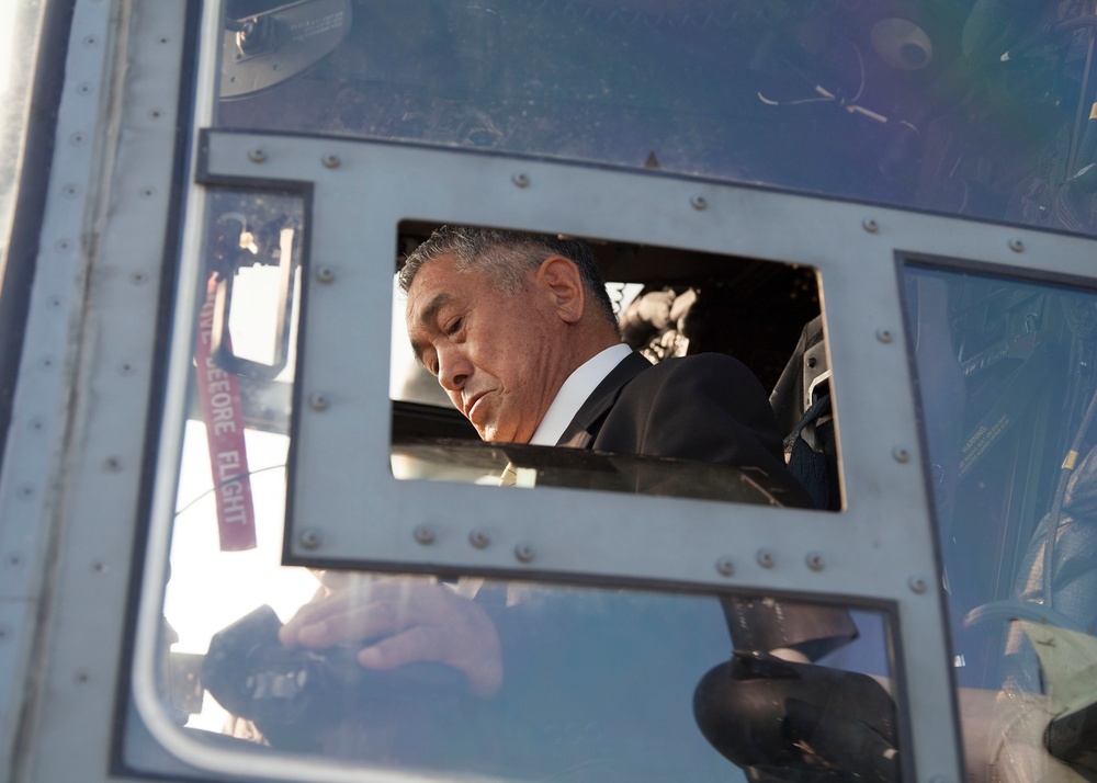 Ogasawara Village officials visit Osprey pilots, tour MCAS Futenma