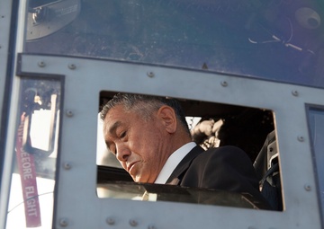 Ogasawara Village officials visit Osprey pilots, tour MCAS Futenma