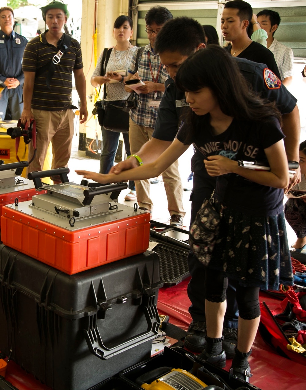 Okinawa International University students learn disaster preparation at Camp Foster Fire Station