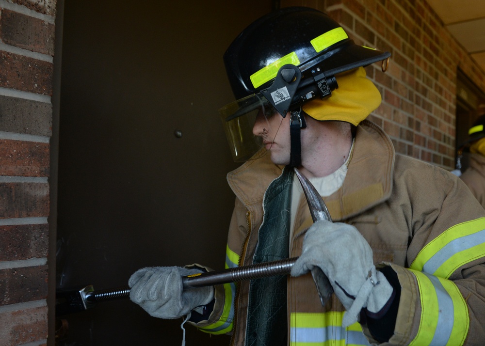 Firefighters forcible entry exercise