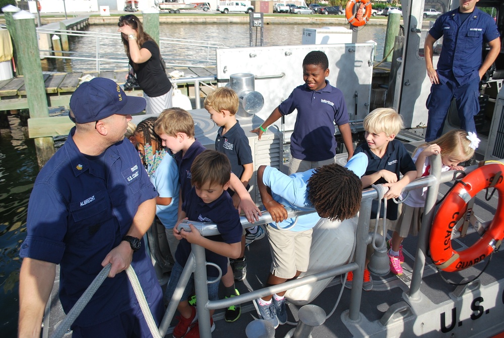 Elementary school students take field trip to Coast Guard station