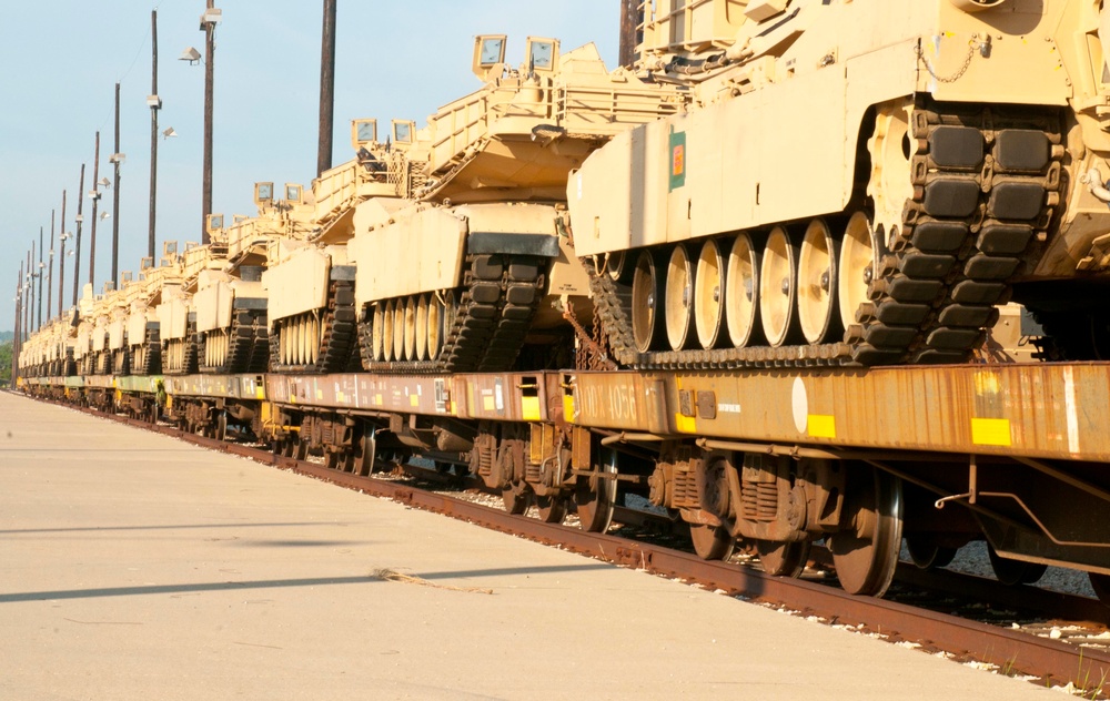 Tanks arrive on tracks to replenish inventory