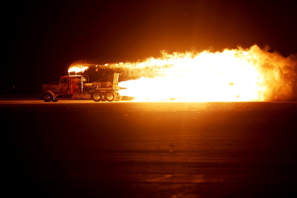 Shockwave Jet Truck performs at 2014 Miramar Air Show