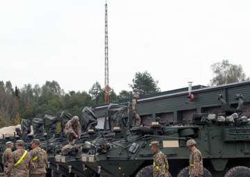 Bradleys, Strykers arrival in Rukla for Atlantic Resolve