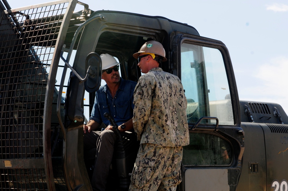 Actors visit NMCB 133 while deployed in Rota, Spain