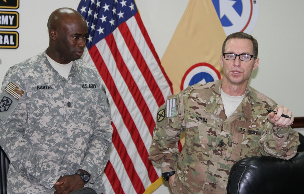 Command Sgt. Maj. Greca visits Camp Arifjan