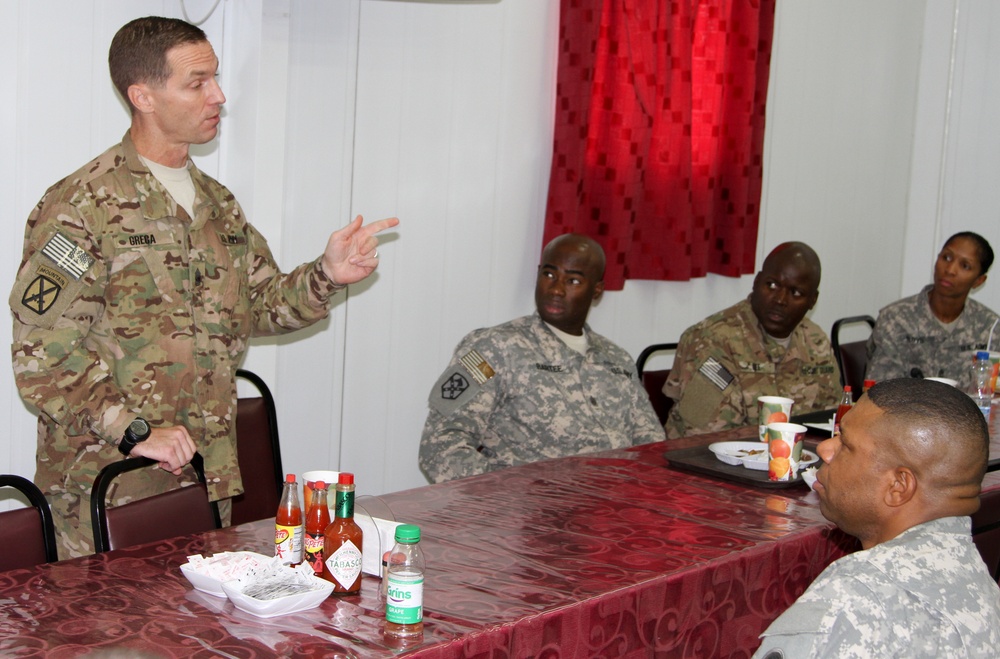 Command Sgt. Maj. Greca visits Camp Arifjan