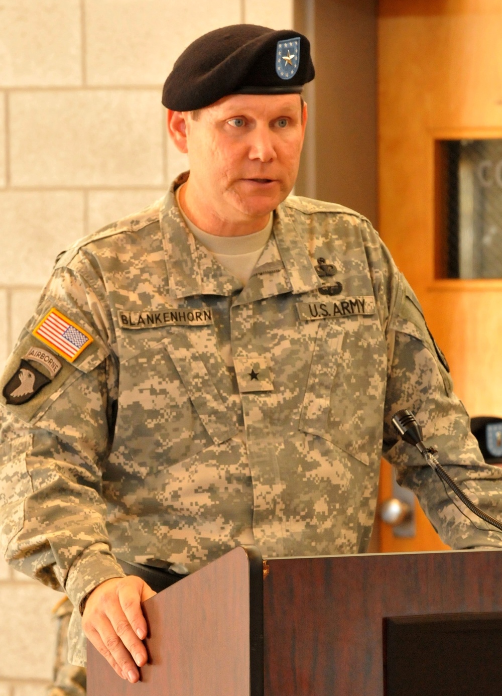 Brig. Gen. Blankenhorn speaks at promotion