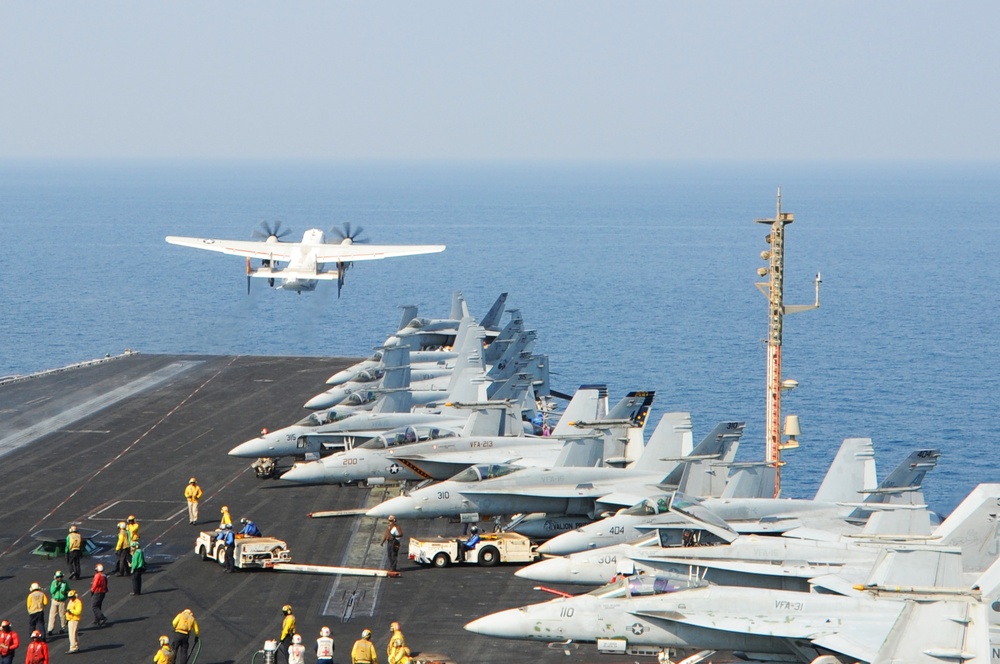 USS George H.W. Bush flight deck operations