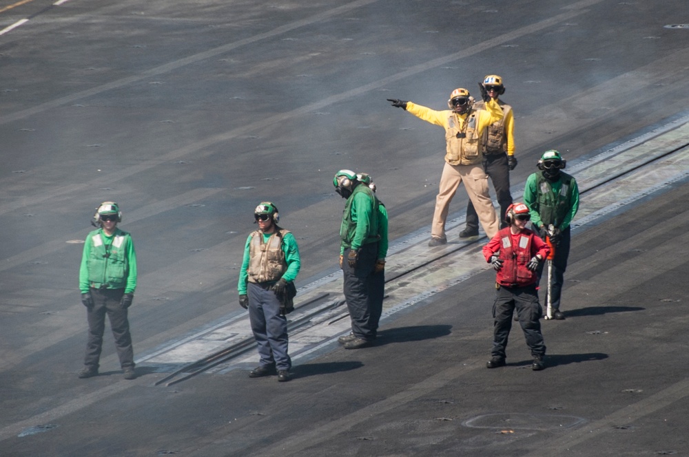 USS George H.W. Bush flight deck operations