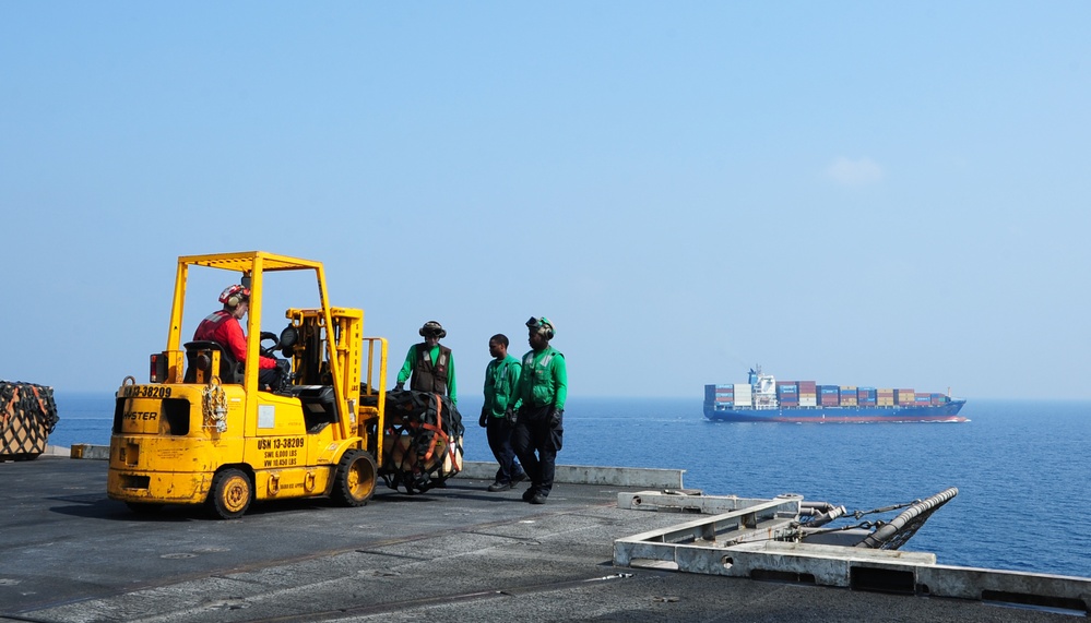 USS George H.W. Bush flight deck operations