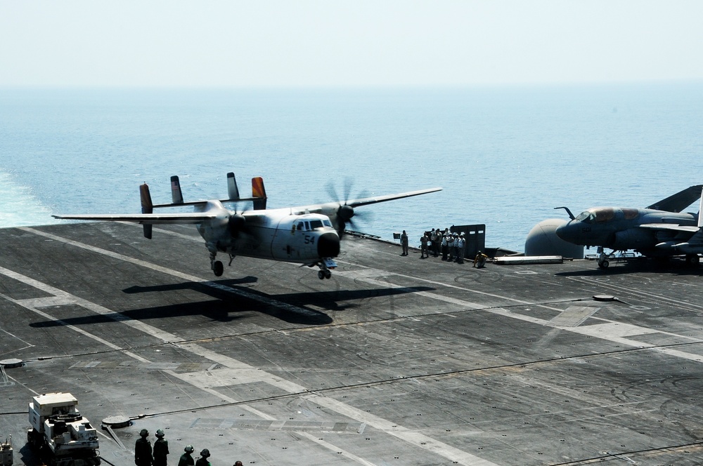 USS George H.W. Bush flight deck operations