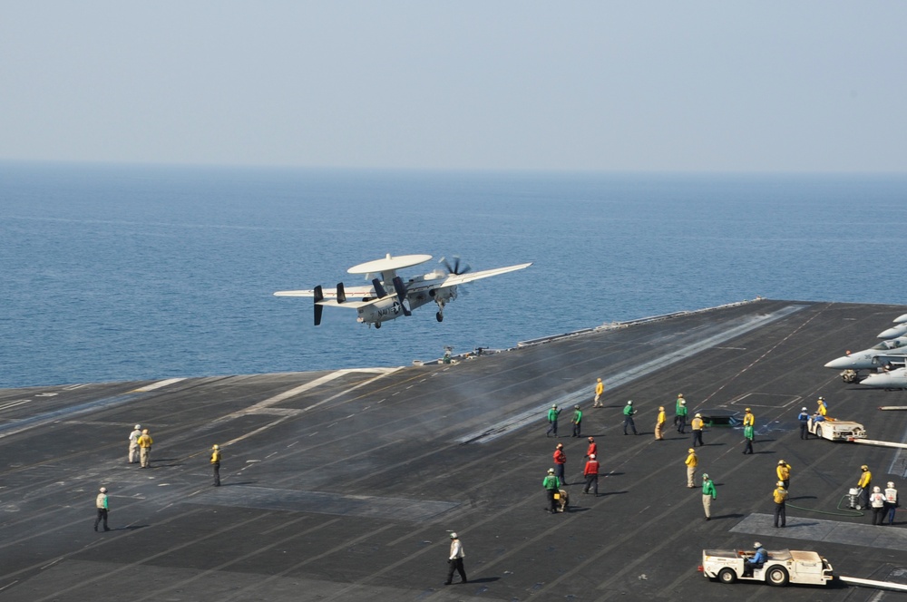 USS George H.W. Bush flight deck operations