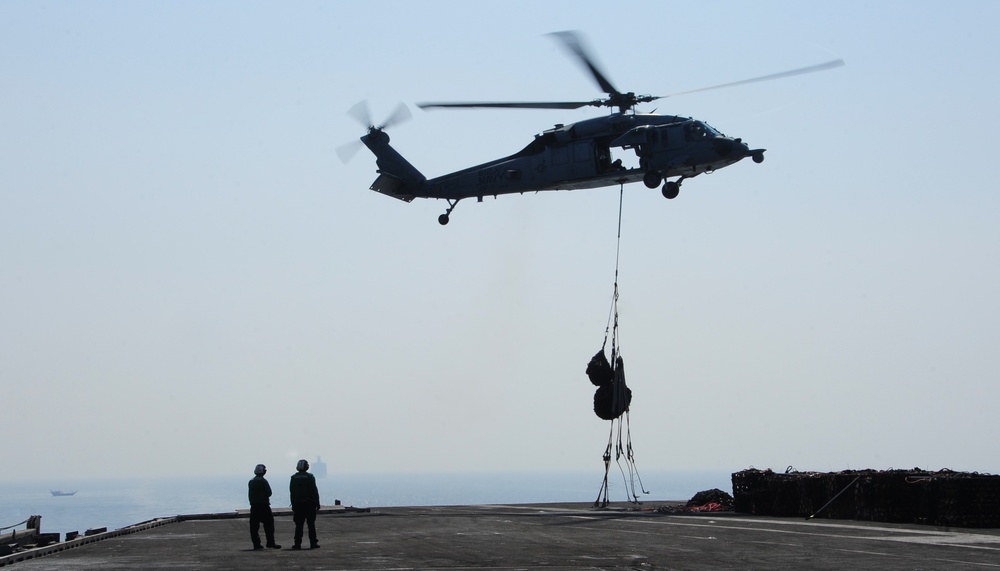 USS George H.W. Bush flight deck operations