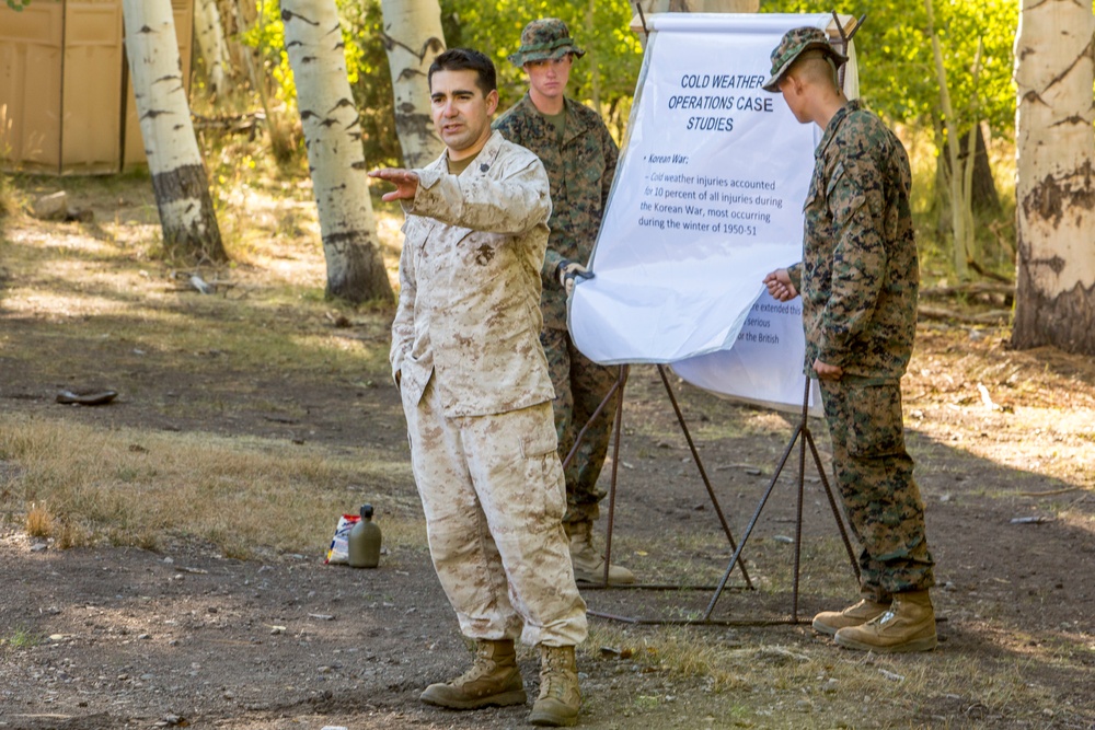 CLB-6 and 2/5 Marines receive cold weather classes at Mountain Warfare Training Center