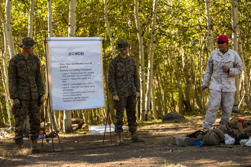 CLB-6 and 2/5 Marines receive cold weather classes at Mountain Warfare Training Center