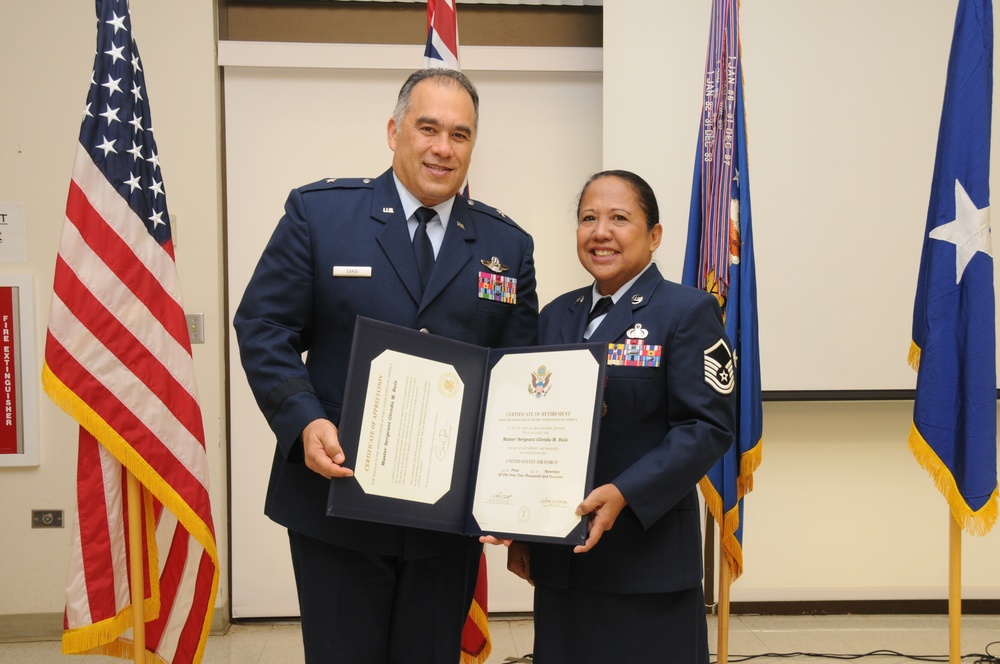 Master Sgt. Glenda Buis retires
