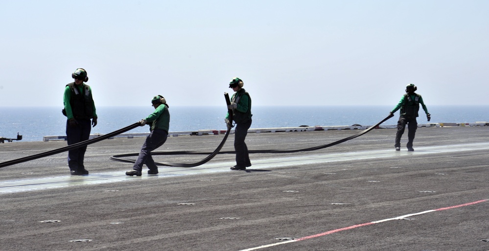 USS George H.W. Bush flight deck operations