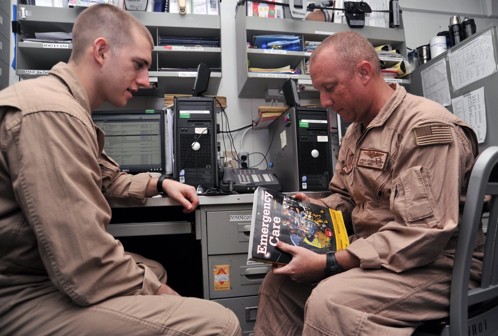 USS George H.W. Bush sailors at work