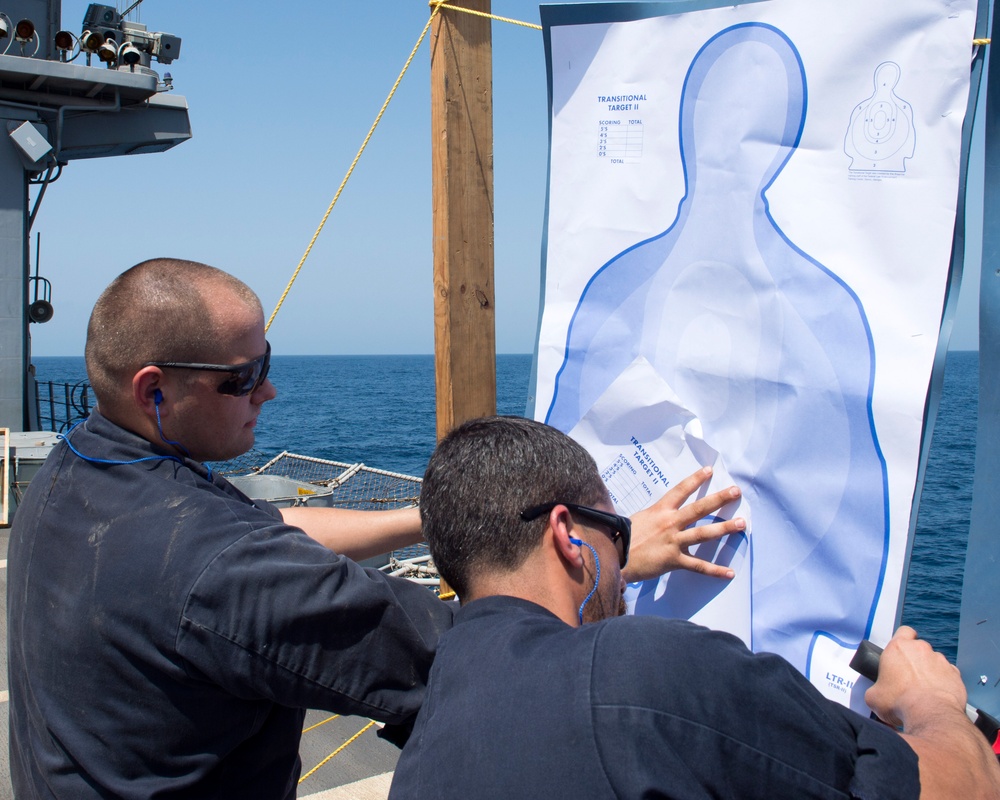 USS Philippine Sea 9mm pistol qualification course