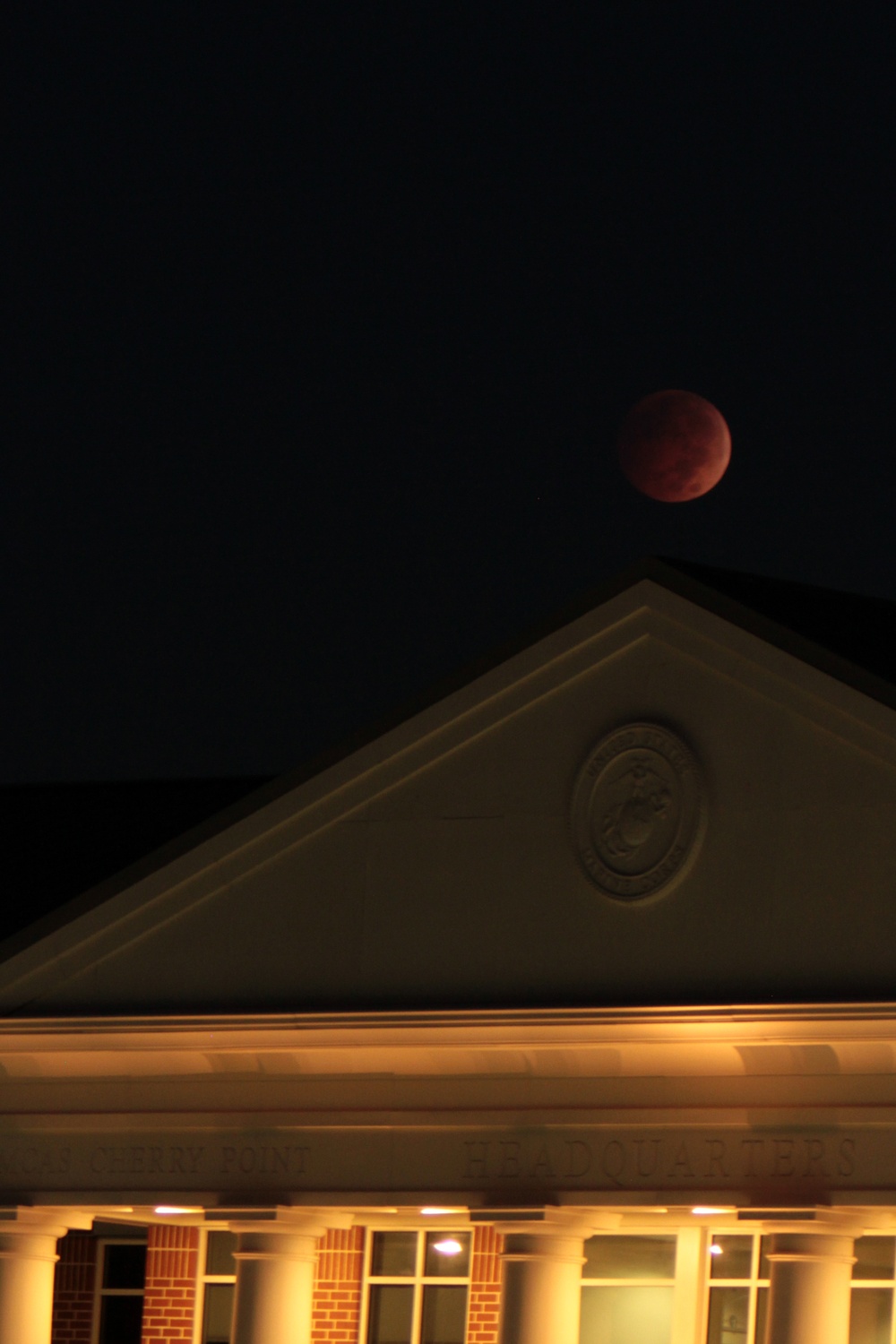Total lunar eclipse over Cherry Point