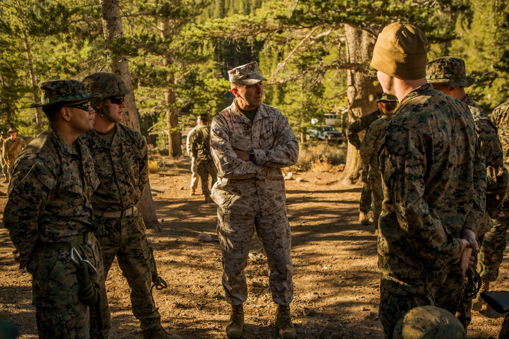 Brigadier General Charles G. Chiarotti visits CLB-6 Marines at Mountain Warfare Training Center