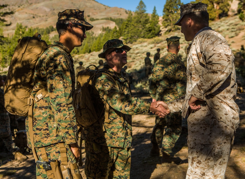 Brigadier General Charles G. Chiarotti visits CLB-6 Marines at Mountain Warfare Training Center