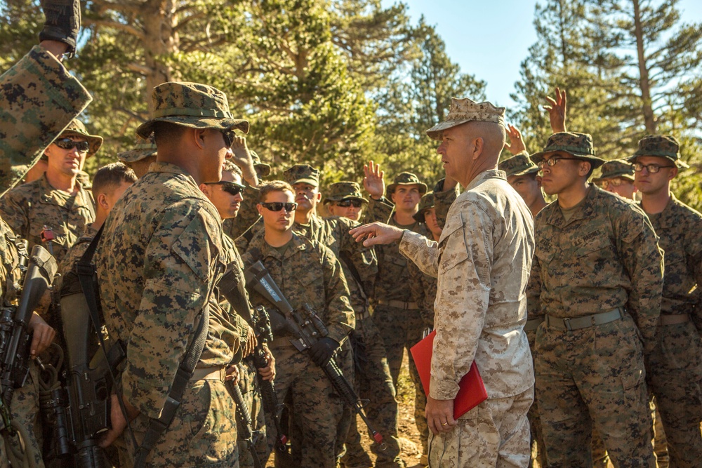 Brigadier General Charles G. Chiarotti visits CLB-6 Marines at Mountain Warfare Training Center