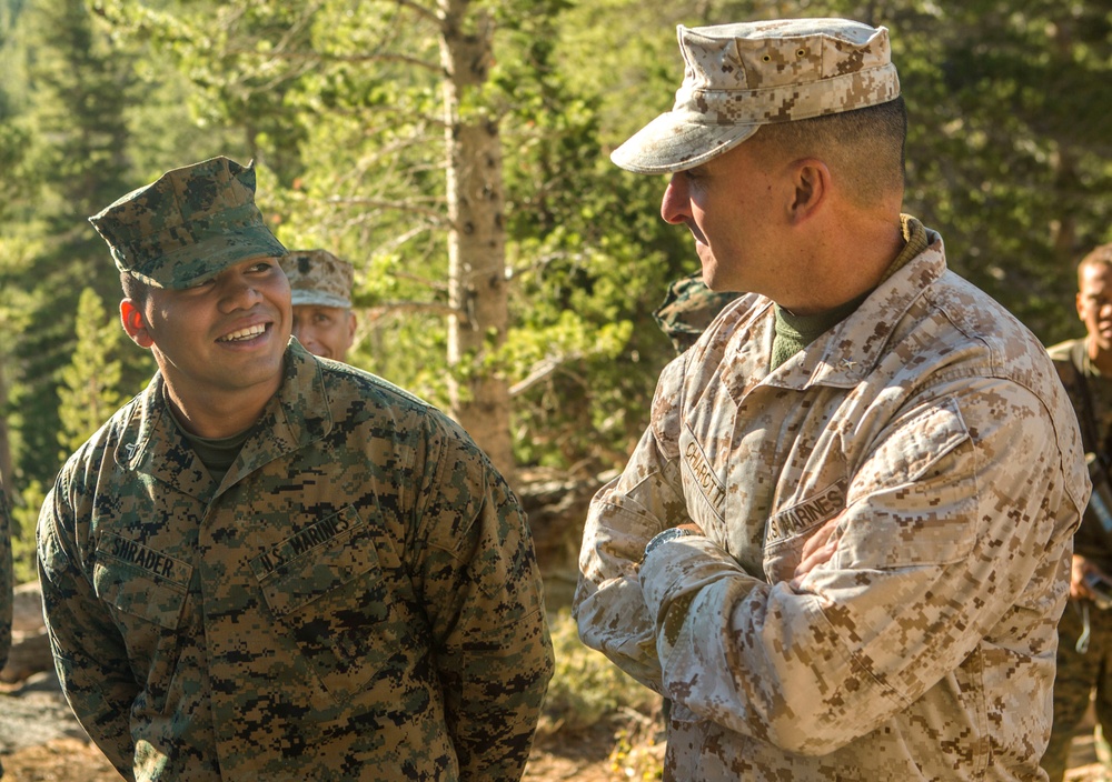 Brigadier General Charles G. Chiarotti visits CLB-6 Marines at Mountain Warfare Training Center