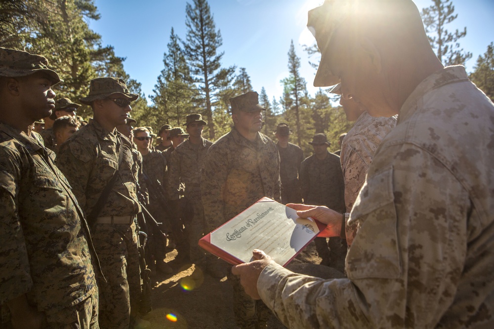 Brigadier General Charles G. Chiarotti visits CLB-6 Marines at Mountain Warfare Training Center