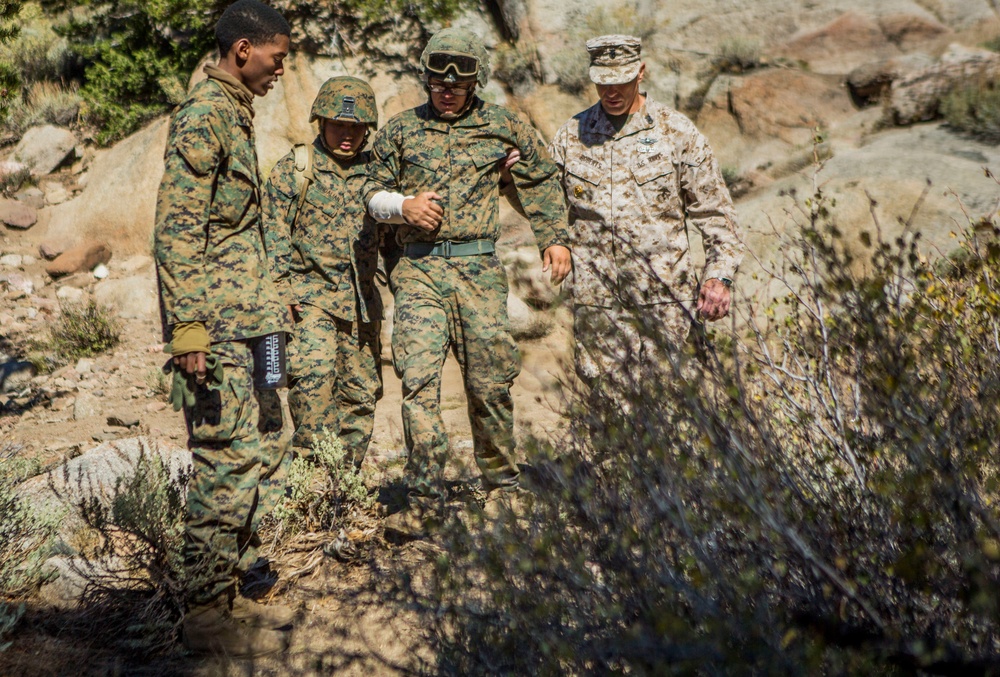 Brigadier General Charles G. Chiarotti visits CLB-6 Marines at Mountain Warfare Training Center