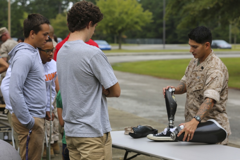 Marines, Robots, high school students