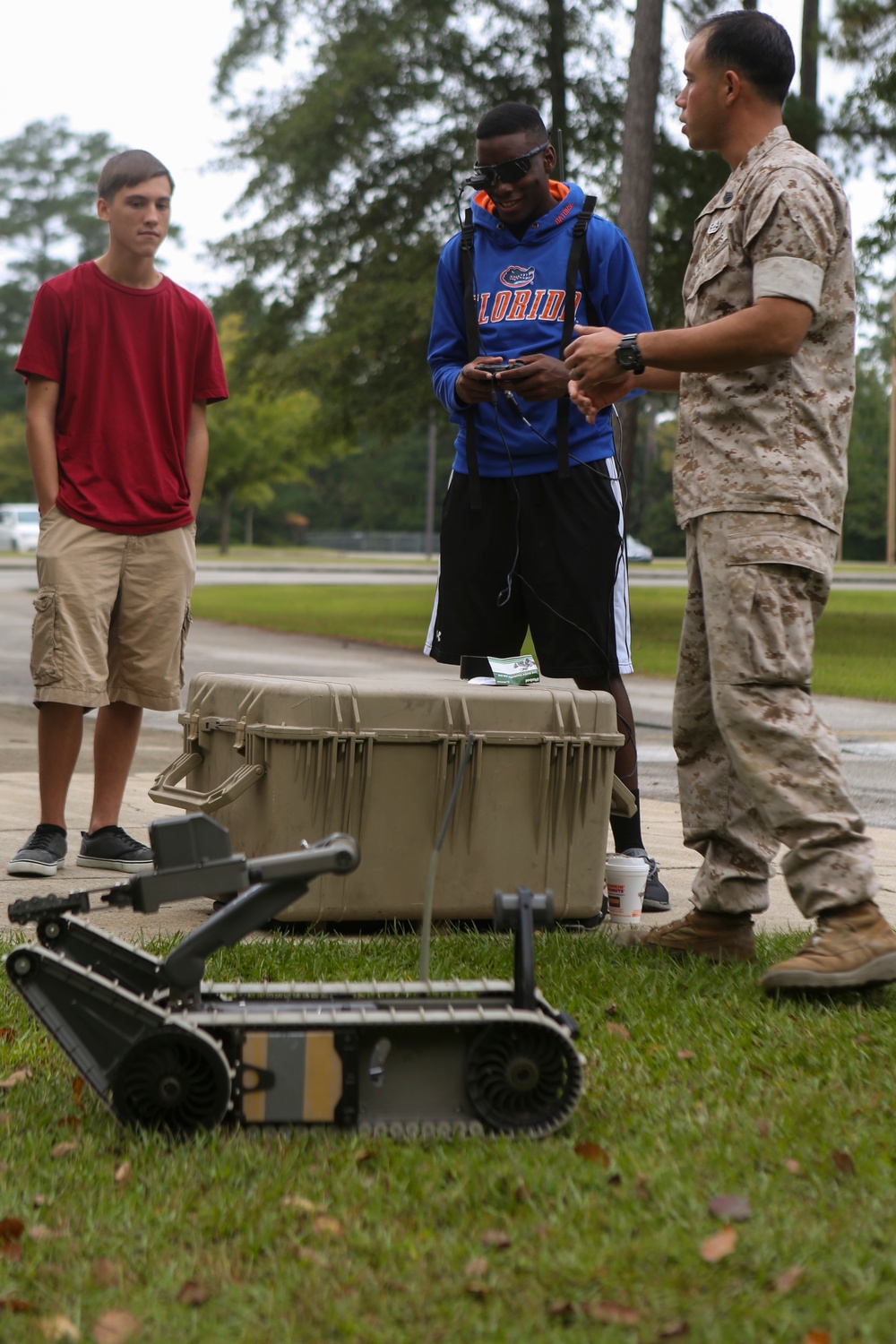 Marines, Robots, high school students