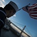 Evening colors aboard future USS America