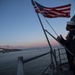 Evening colors aboard future USS America