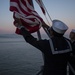 Evening colors aboard future USS America