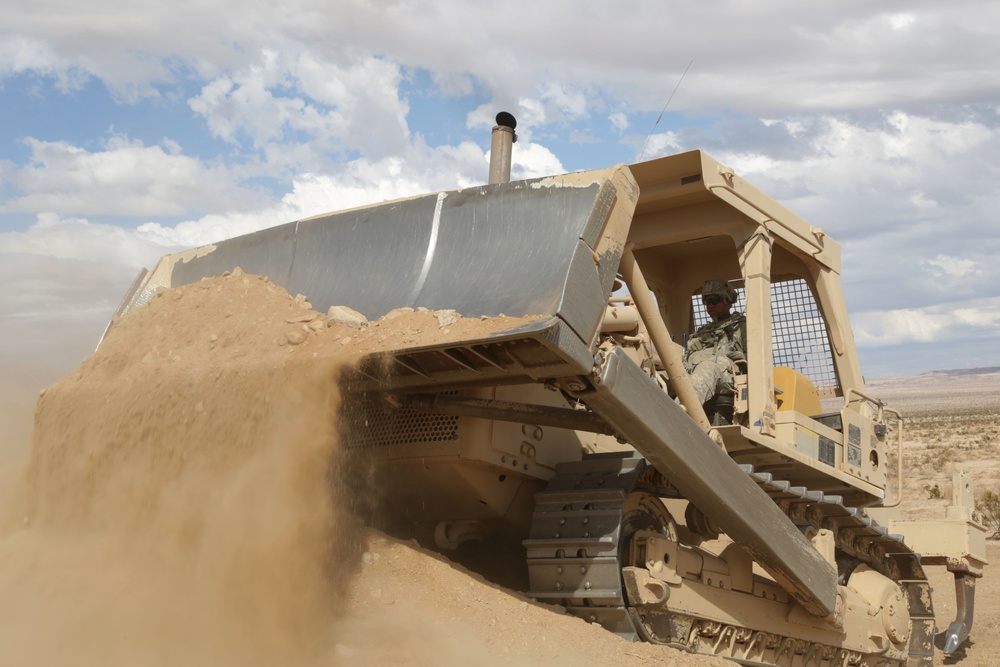 Plowing a trench