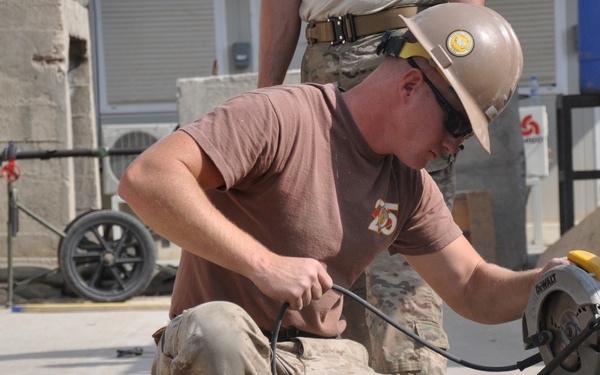 Seabees and Soldiers take on roofing project