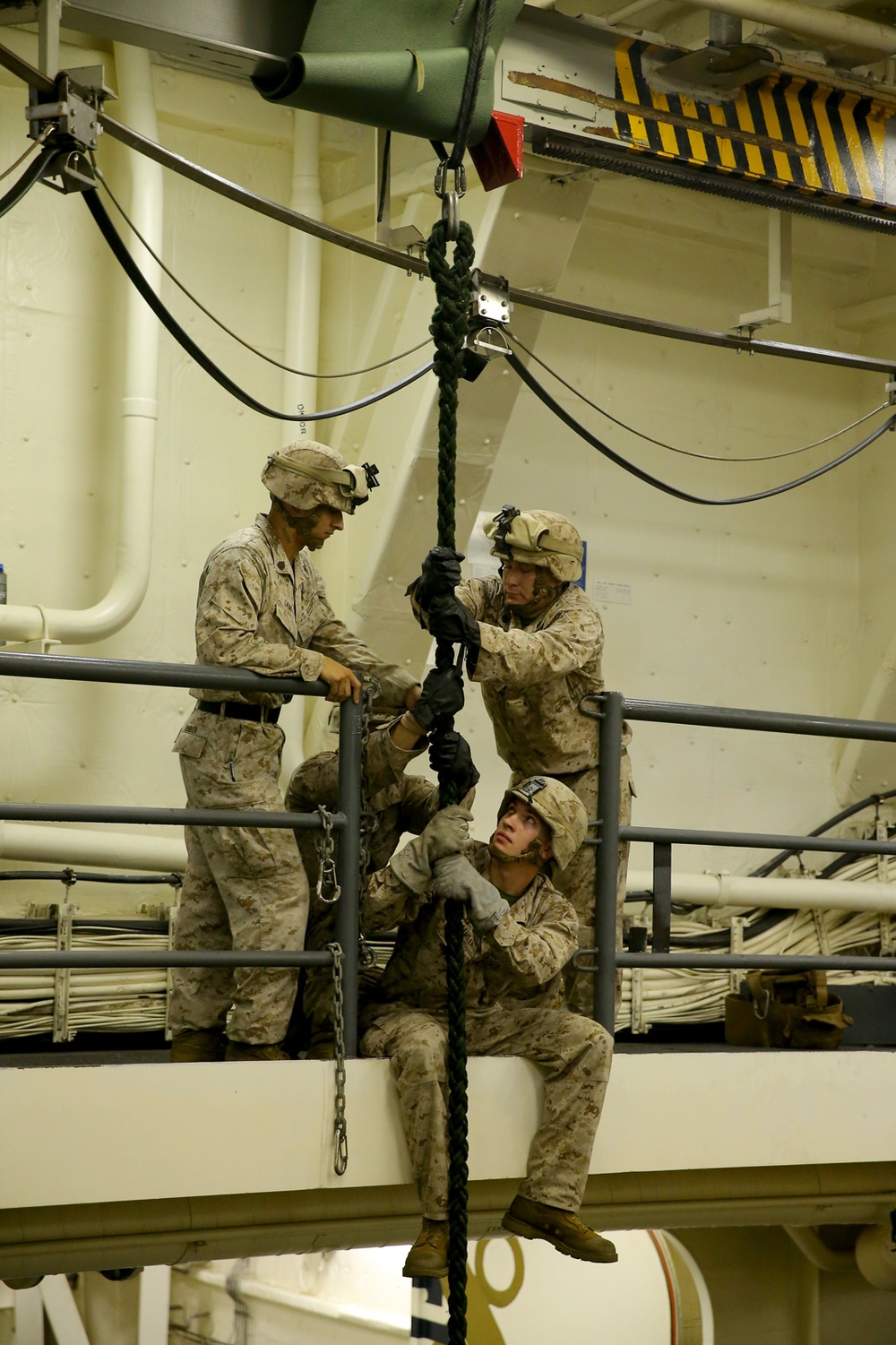 BLT 2/1 Marines Practice Fast Rope Techniques