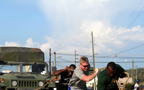 Pulling for Apples: cCstomer appreciation weekend Humvee pull