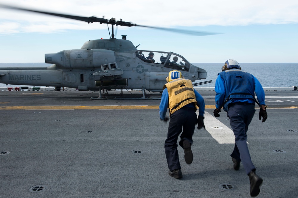 USS Iwo Jima commander prepares for takeoff