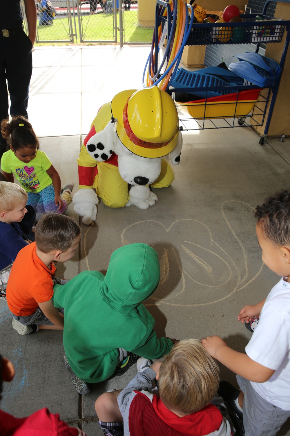 Marine Corps Logistics Base Barstow Fire Department Visits Child Development Center