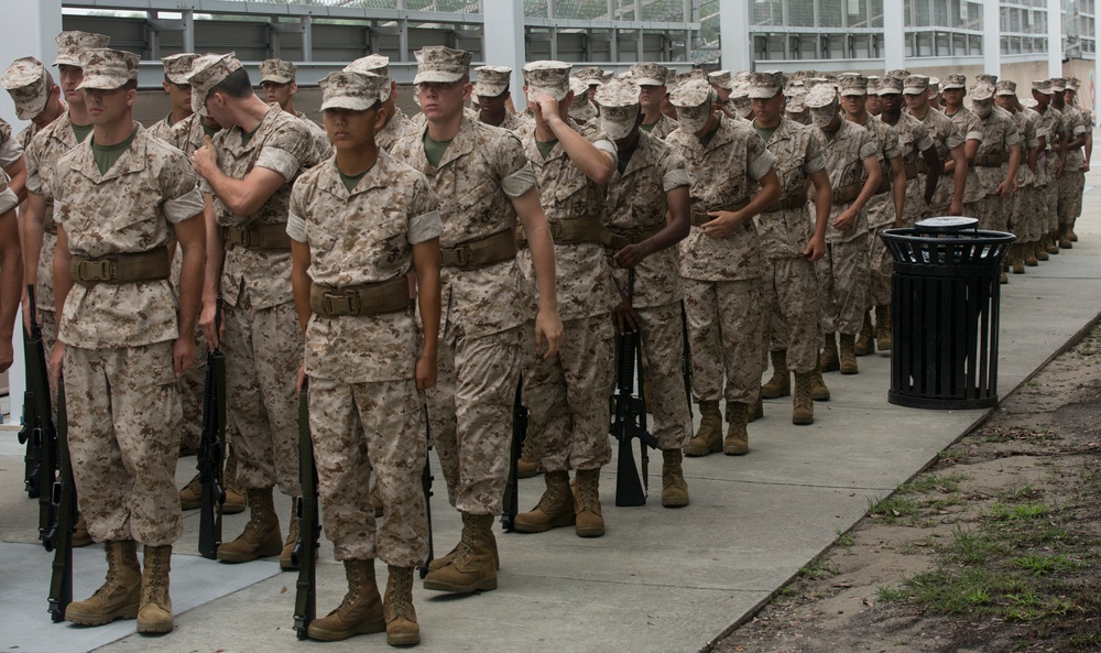 Photo Gallery: Marine recruits complete initial drill evaluation on Parris Island