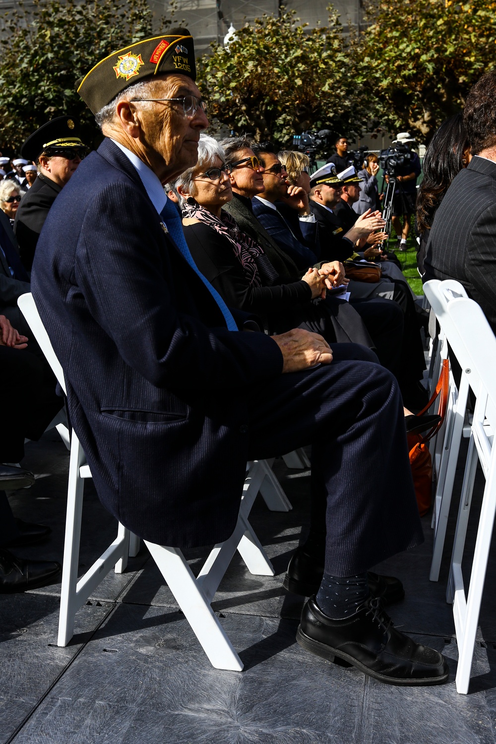 Service members, veterans and locals attend The San Francisco Veterans Memorial Dedication Ceremony