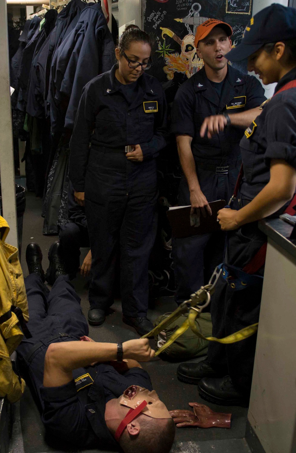 USS Dewey medical emergency drill