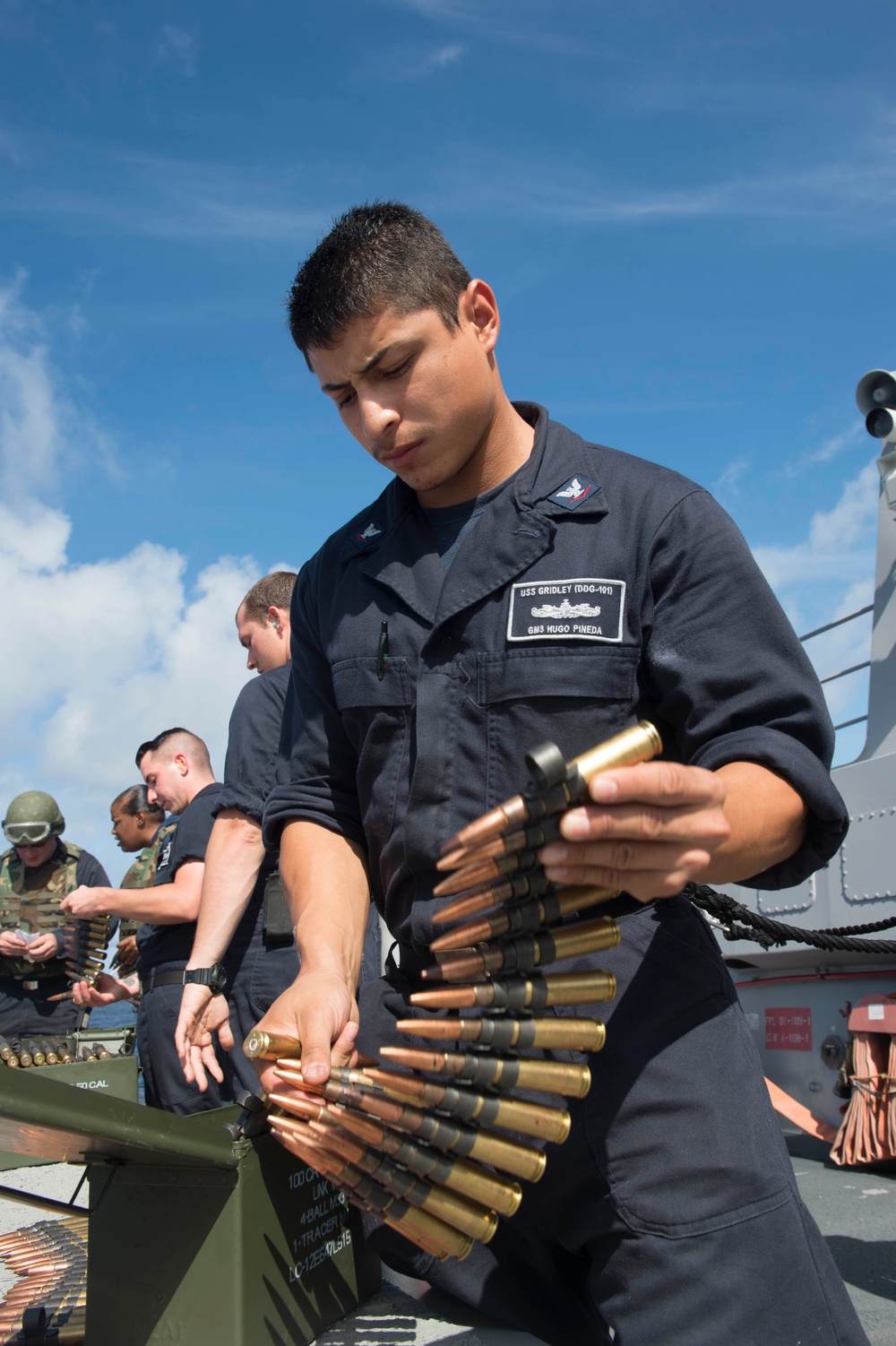 USS Gridley Sailors conduct crew-served weapons shoot