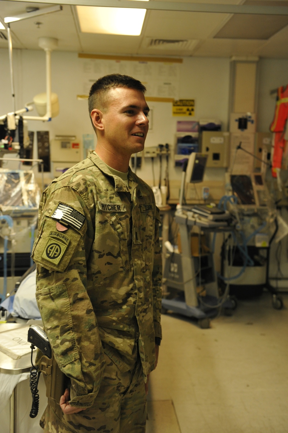 Wounded warrior completes 2nd deployment, visits hospital