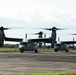 Ospreys rolling in on the airfield in Liberia
