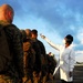 Newly arrived Marines to Liberia get their Tempereture checked