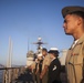 Marines, sailors man the rails aboard Gunston Hall for port visit